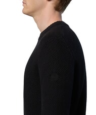 NORTH SAILS N|S Pulover cu guler rotund și imprimeu tip waffle melange gri închis - Pulovere pentru bărbați - 4