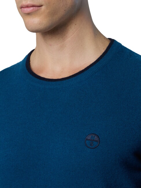 N|S Pulover cu guler rotund apa verde - Pulovere pentru bărbați