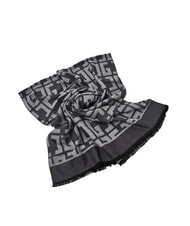 GAUDÌ ESTELLE Eșarfă cu franjuri și logo pe toată suprafața gri - Eșarfe - 2