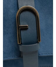 FURLA FLOW Geantă mică din piele cu curea de umăr tonuri gri-albastrui - Genți femei - 4