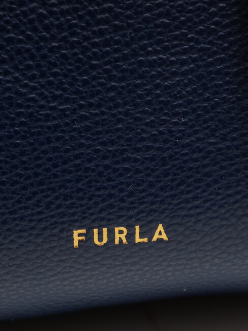 GOCCIA Geanta de umar din piele ciocanita albastru regal - Genți femei