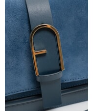 FURLA FLOW Geantă medie din piele cu curea de umăr tonuri gri-albastrui - Genți femei - 4