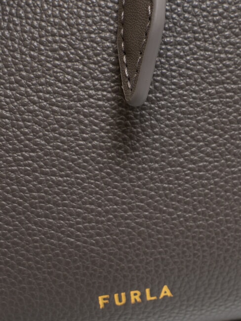 GOCCIA Geanta de umar din piele ciocanita gri urban - Genți femei