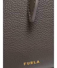 FURLA GOCCIA Geanta de umar din piele ciocanita gri urban - Genți femei - 3