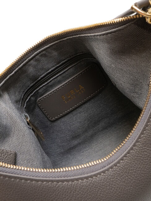 GOCCIA Geanta de umar din piele ciocanita gri urban - Genți femei