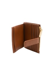 COCCINELLE METALLIC SOFT Portofel plat din piele texturata coniac - Portofele femei - 2