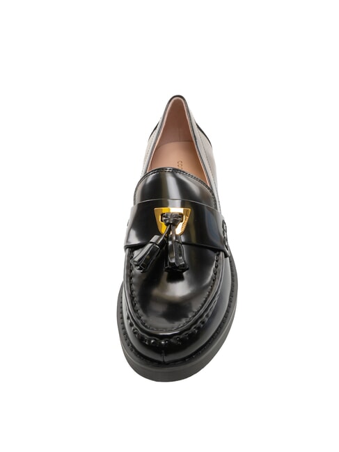 BEAT SHINY Mocasini din piele cu ciucure negru - Pantofi femei