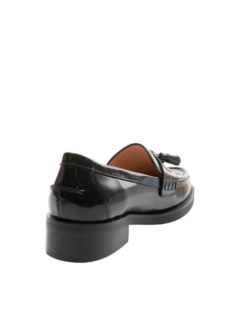 BEAT SHINY Mocasini din piele cu ciucure negru - Pantofi femei