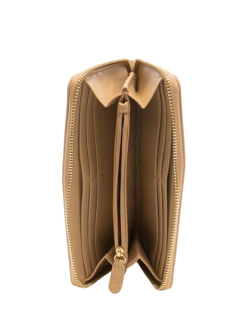 QUILTED Portofel mare cu fermoar bej - Portofele femei