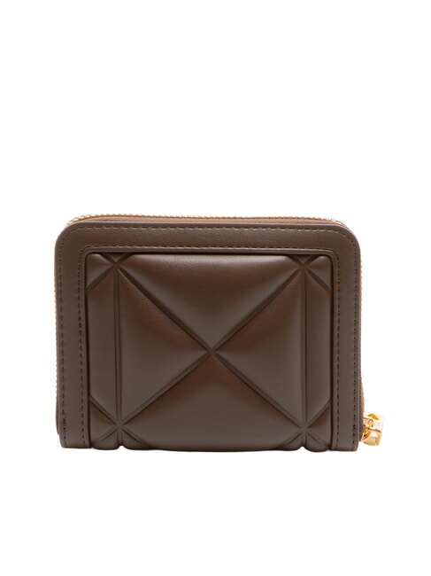 EMBOSSED Portofel compact cu fermoar ciocolată - Portofele femei