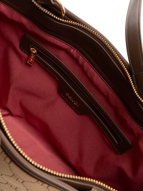 NEW DIAZ Geantă de cumpărături cu logo jacquard bronza - Genți femei