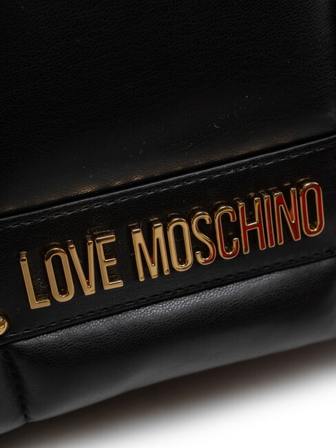 PUFFY LOGO Geantă de umăr mică cu poșetă tip inimă negru/roșu/negru - Genți femei