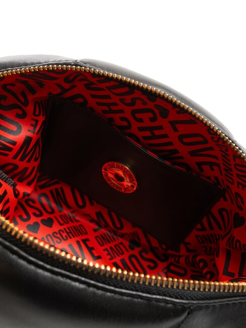 PUFFY LOGO Geantă de umăr mică cu poșetă tip inimă negru/roșu/negru - Genți femei