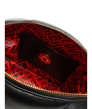 LOVE MOSCHINO PUFFY LOGO Geantă de umăr mică cu poșetă tip inimă negru/roșu/negru - Genți femei - 5