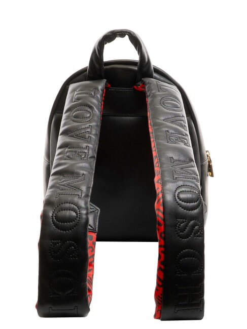 PUFFY LOGO Rucsac cu buzunar cu inimă negru/roșu/negru - Genți femei