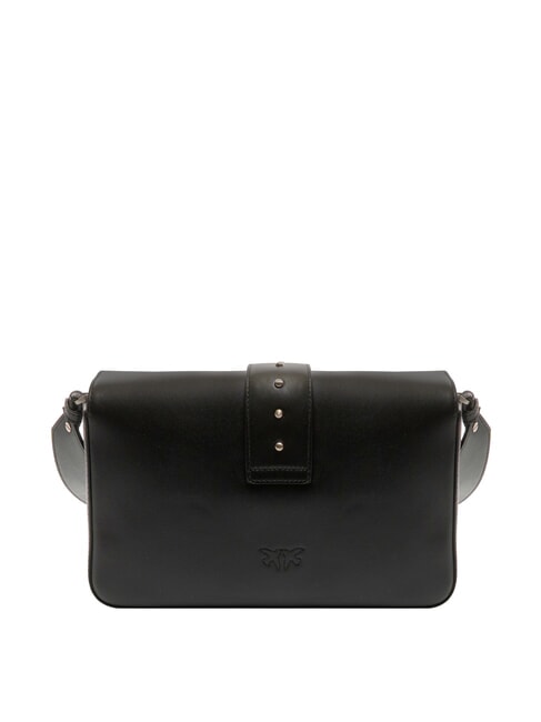 LOVE ONE CLASSIC SLOUCHY Geantă de umăr din piele limuzină neagră - argintiu mat - Genți femei