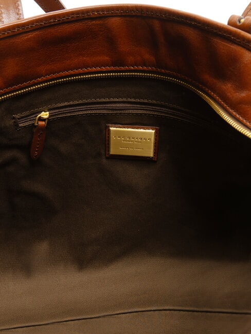 STORY DONNA Geantă de cumpărături din piele de umăr BROWN - Genți femei