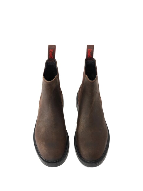 DEAN Ghete Chelsea din piele nubuc maro închis - Pantofi bărbați