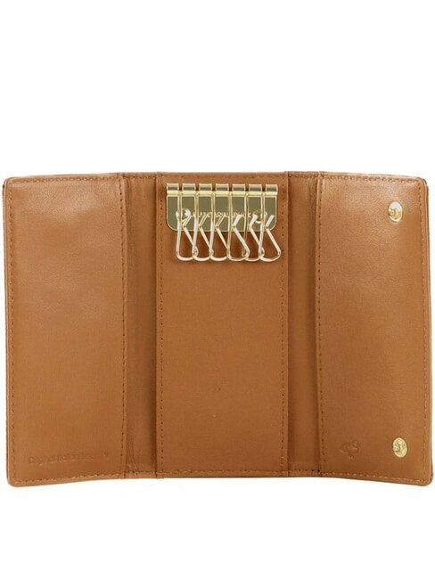 LUNA Husa pentru chei din piele cafenea cu caramel - Portchei