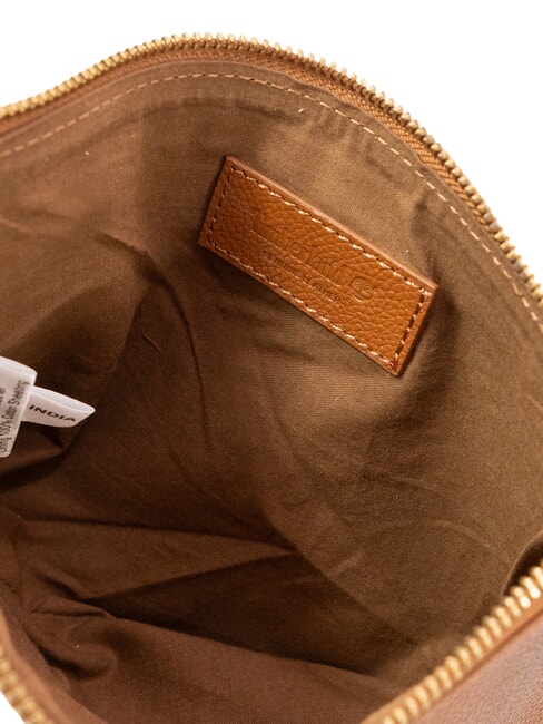 SMALL Geantă mică de piele cu mâner coniac - Genți femei