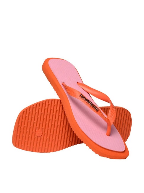 TOP SQUARE FUSION Papuci flip-flop portocaliu apus de soare - Pantofi femei
