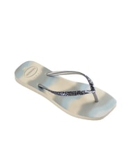 HAVAIANAS STYLESLIM SQUARE GLITTER Sandale pătrate bej/argintiu metalic - Pantofi femei - 4