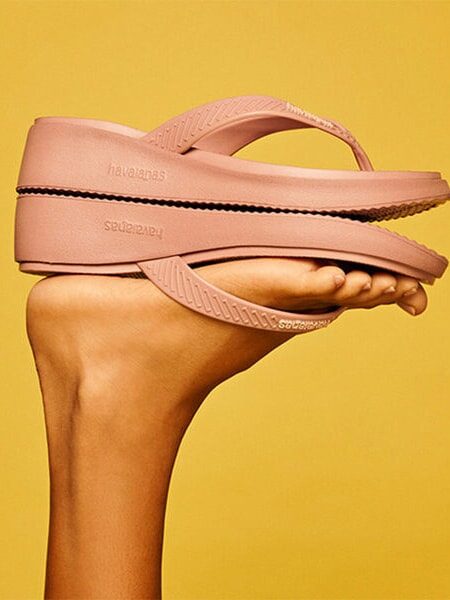 HIGH PLATFORM Papuci flip-flop ballet a crescut - Pantofi femei