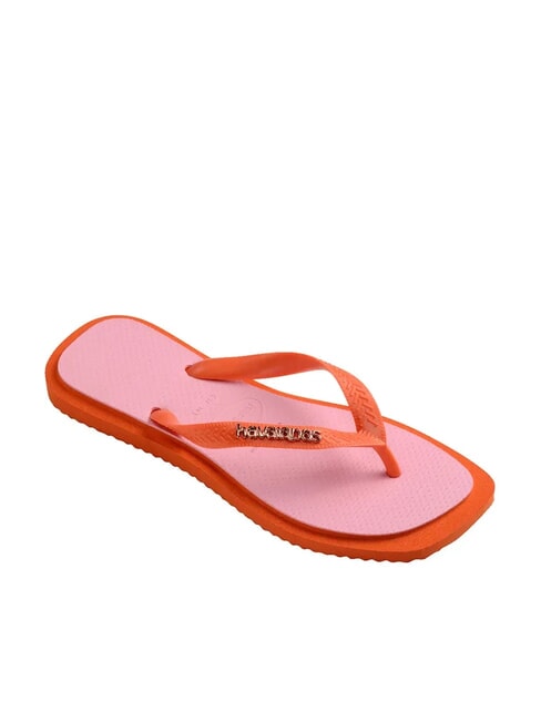 TOP SQUARE FUSION Papuci flip-flop portocaliu apus de soare - Pantofi femei