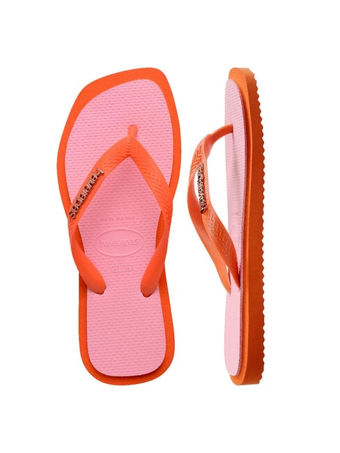 TOP SQUARE FUSION Papuci flip-flop portocaliu apus de soare - Pantofi femei