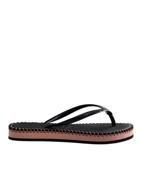 SLIM FLATFORM Papuci flip-flop BLACK - Pantofi femei