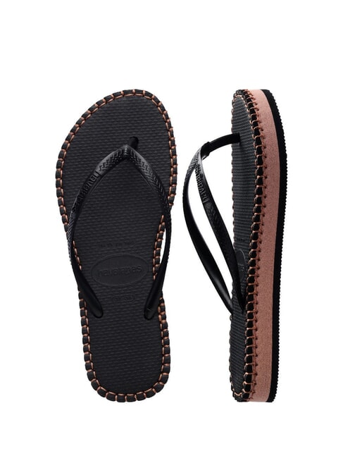 SLIM FLATFORM Papuci flip-flop BLACK - Pantofi femei