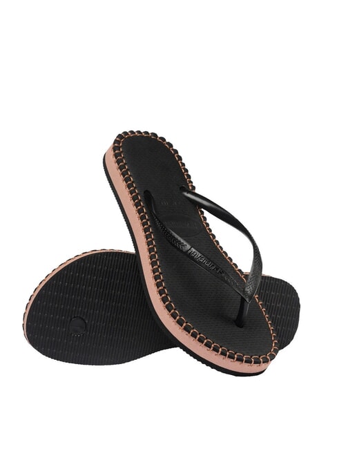 SLIM FLATFORM Papuci flip-flop BLACK - Pantofi femei