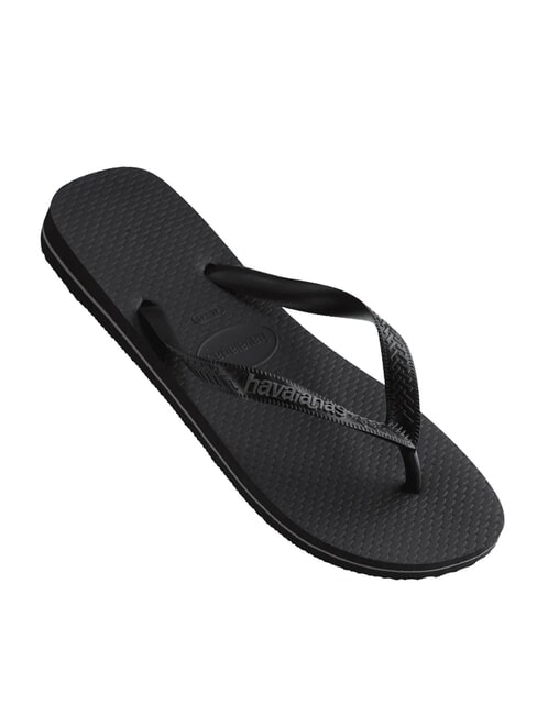TOP RUBBER LOGO FILETE Papuci flip-flop BLACK - Pantofi bărbați