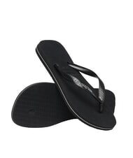 HAVAIANAS TOP RUBBER LOGO FILETE Papuci flip-flop BLACK - Pantofi bărbați - 5