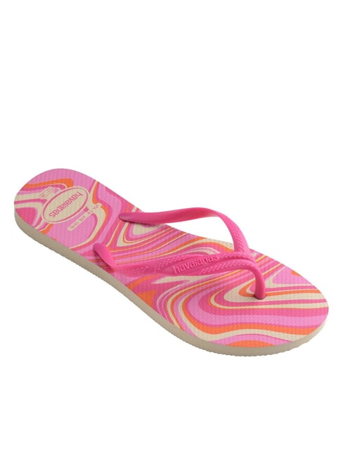 FANTASIA STYLE Papuci flip-flop bej/roz - Pantofi femei