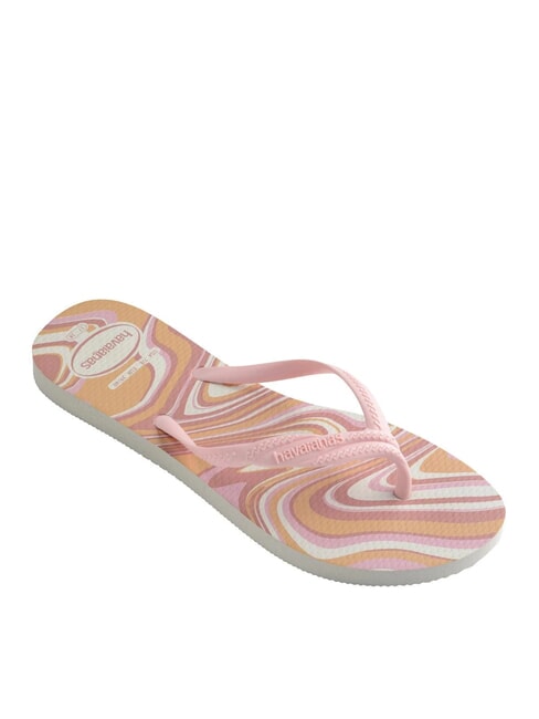 FANTASIA STYLE Papuci flip-flop alb/roz - Pantofi femei
