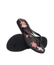 HAVAIANAS SLIM ORGANIC Papuci flip-flop negru/cenușiu închis/rozaliu deschis - Pantofi femei - 3