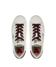 LOVE MOSCHINO ECLIPSE50 Adidași din piele alb/burgundy - Pantofi femei - 4