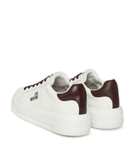 LOVE MOSCHINO ECLIPSE50 Adidași din piele alb/burgundy - Pantofi femei - 3
