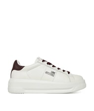 LOVE MOSCHINO ECLIPSE50 Adidași din piele alb/burgundy - Pantofi femei - 2