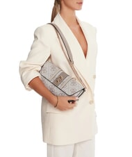 GUESS ERENIA Geantă de umăr convertibilă logo taupe închis - Genți femei - 5