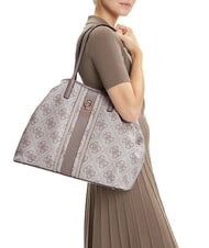 GUESS ERENIA Geantă de cumpărături cu clutch logo taupe închis - Genți femei - 5