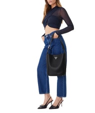 GUESS MERIDIAN 2 Geantă tip găleată cu husă BLACK - Genți femei - 5