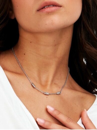 TORCHON Colier cu 3 torchonuri STEEL - Lănțișoare