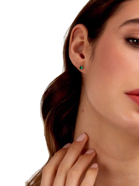 TESORI  Cercei de argint verde - Cercei