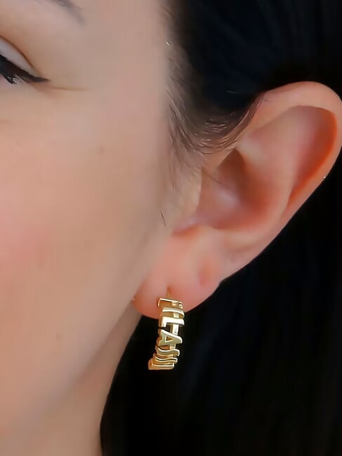 1CLASSE Cercei cu logo din argint aur - Cercei