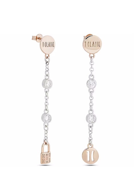 RAMBLA Cercei lungi din argint două tonuri - Cercei