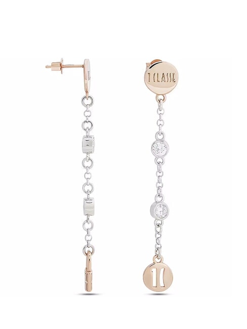 RAMBLA Cercei lungi din argint două tonuri - Cercei