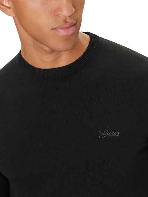 DANIEL Pulover cu guler rotund jetbla - Pulovere pentru bărbați