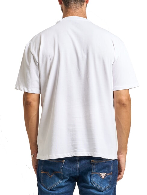 BASIC Tricou din bumbac alb purpuriu - tricou
